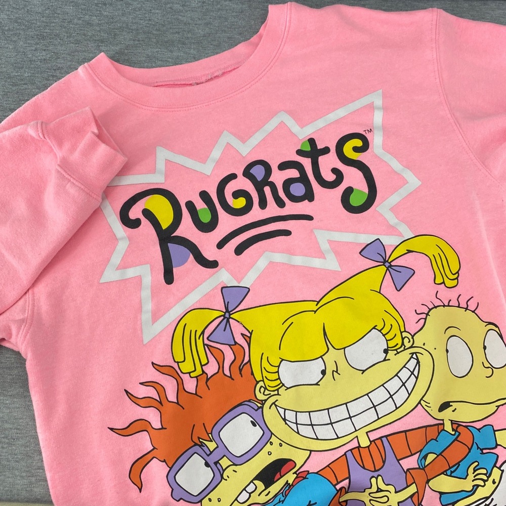 Rugrats‎ Pink Crewneck Sweatshirt Cartoon Graphic Print Women's M Retro 90s
